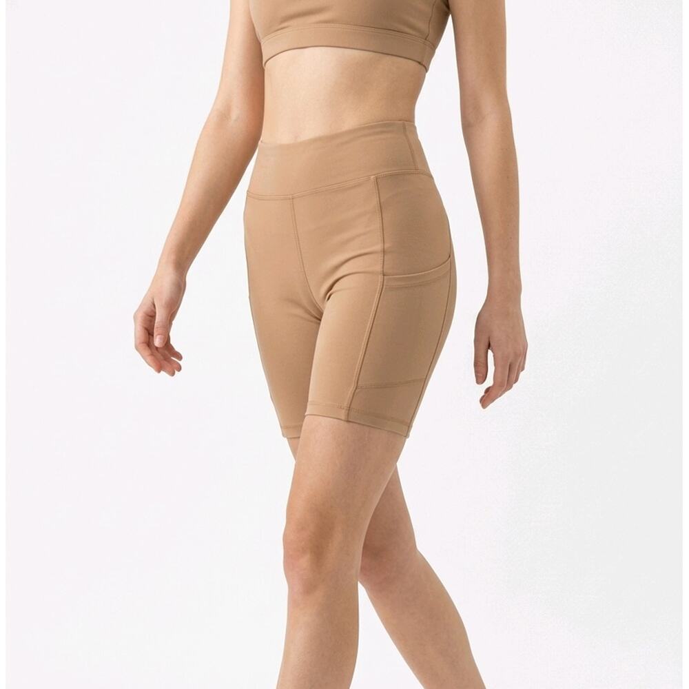 MONROW HB0522 Biker Shorts – Taupe – Small